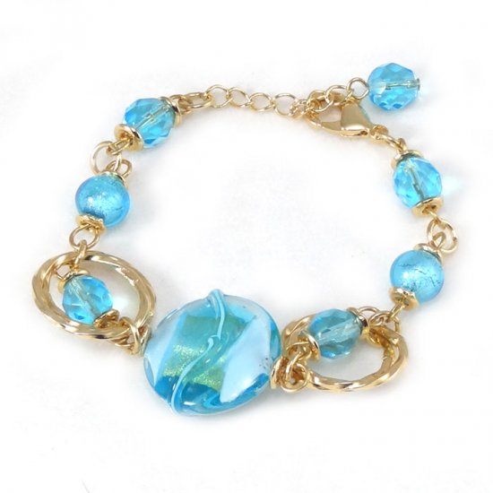 Murano Glass Bracelet Light Blue